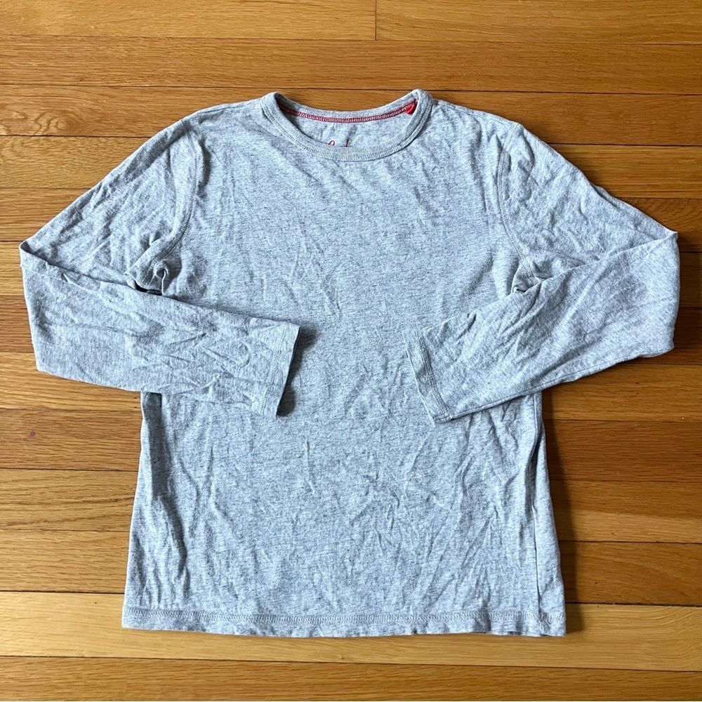 Mini Boden Grey Simple School Uniform Cotton Long Sleeve Tee 11-12